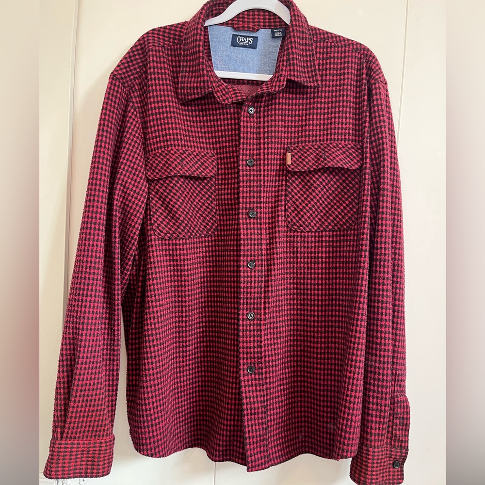Chaps Red and Black Plaid Shirt